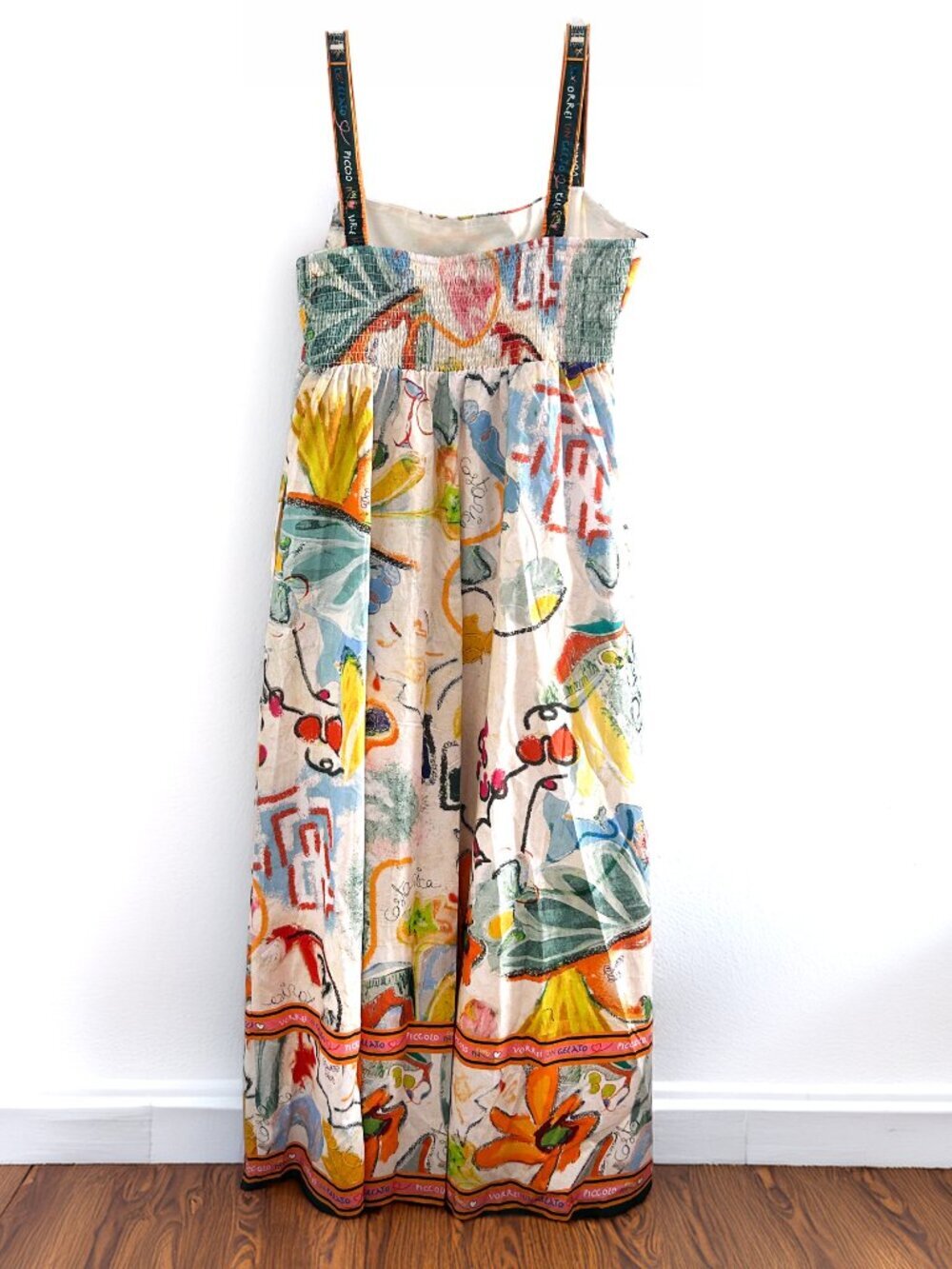 Caroline Constas "Gelato" Cotton Euro Vacation Mediterranean Midi Dress Size L - Picture 3 of 9